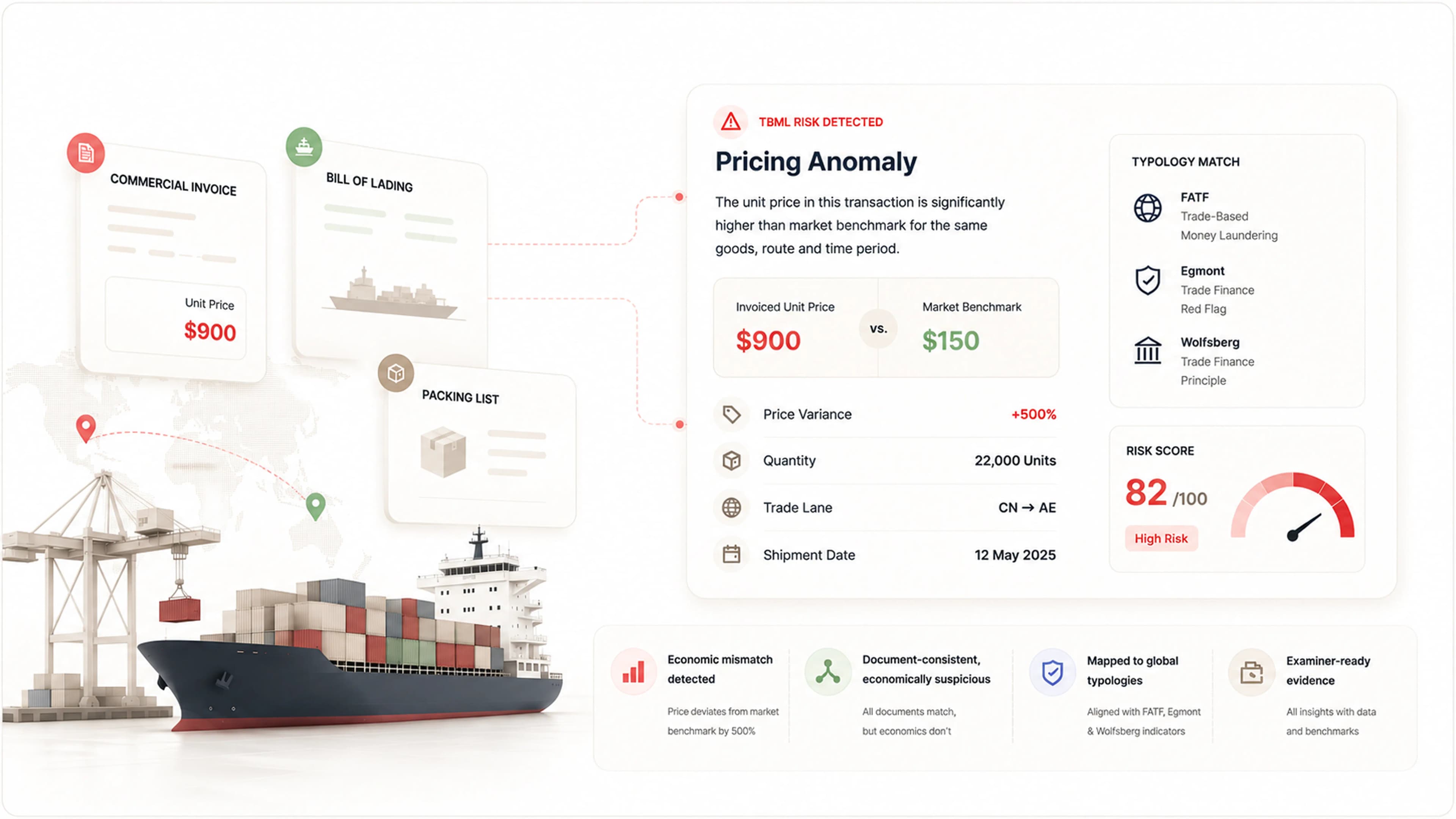 Trade-based money laundering detection across a trade transaction